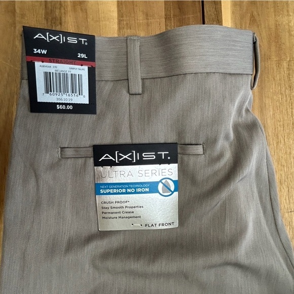 Axist Ultra Series Superior No Iron Moisture Resistant Dri Fit Pants Sz 34 x 29 - Picture 6 of 12